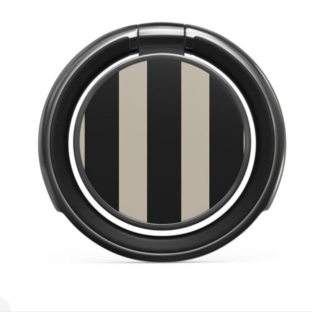 Burga Black and Beige Striped Phone Ring // Popsocket